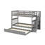 Lit superposé simple au-dessus de simple avec lit gigogne simple pour chambre à coucher, dortoir et adultes Stairway-122633026