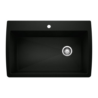 Diamond SILGRANIT 33.5" L x 22" W Super Single Drop-in/Undermount Kitchen Sink