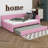 Full XL Size Upholstered Daybed With Pull-Out Trundle Bed, L Shaped Corner Sofabed Frame With Tufted Design Backrest-160608808