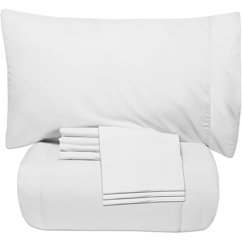 Ensemble d'édredon léger en duvet synthétique luxueux, Blanc, Édredon de très grande taille et 6 pièces suppl