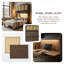 Lit escamotable simple peu encombrant avec portes en rotin et lumières USB / DEL intégrées - Lit mural pliable avec armoire de rangement et espace de travail-1665510005