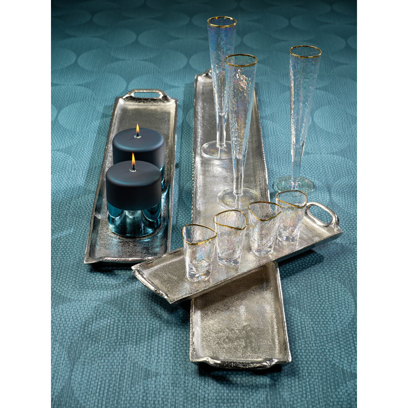 Steil Aluminum Tray - Set of 2, Silver Nickel
