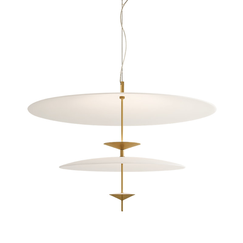 Moleculis 2-Light 2700K Dimmable Integrated LED Pendant, Modern Brass