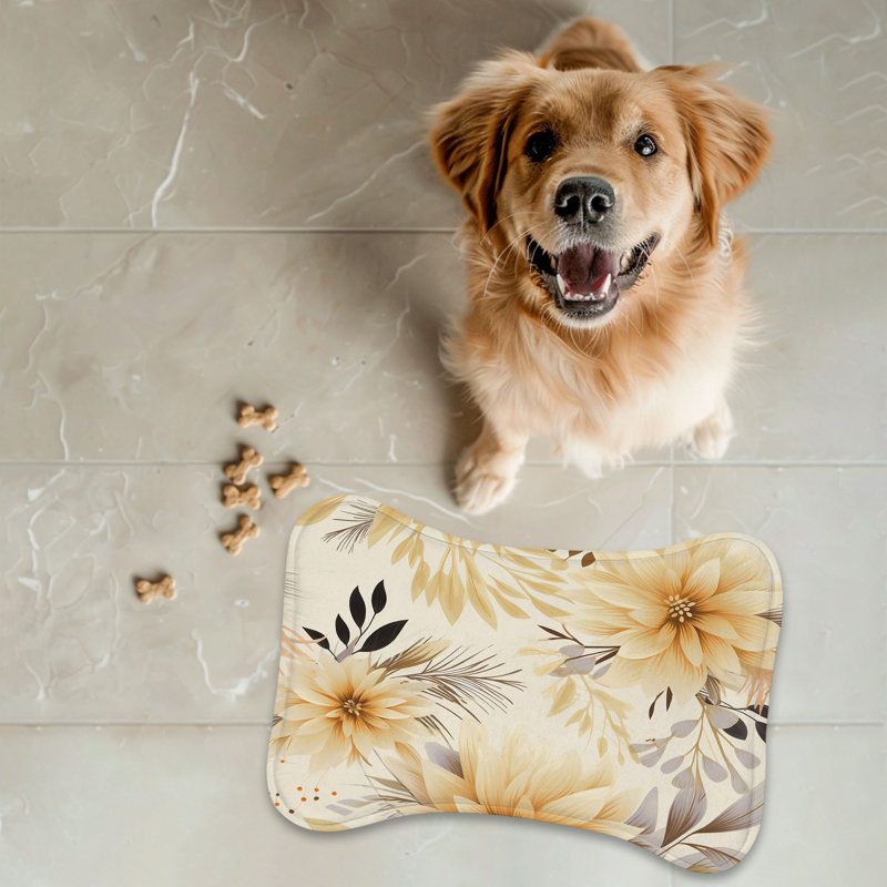 Warm Neutrals - 1 Piece Bone Shape Feeding Mat