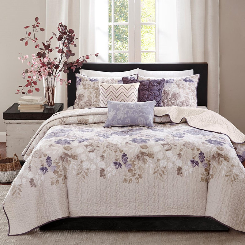 Ensemble de courtepointe en coton 6 pièces, Multi-couleur, King Quilt + 5 Additional Pieces
