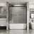 Double Sliding Shower Door. H Aluminum Framed Shower Enclosure With SGCC Clear Tempered Glass, Stainless Steel Hardware