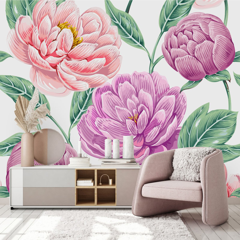 Peel & Stick Floral Wall Mural, 8.33" W x 8.33" L
