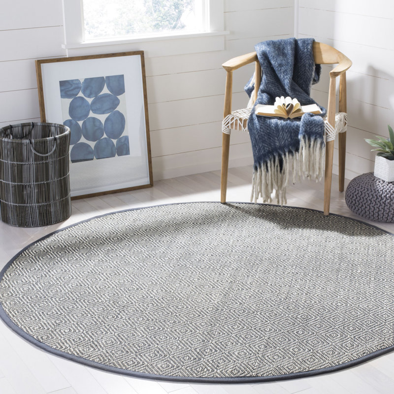 Tapis géométrique en sisal Freels, Rond 6 pi