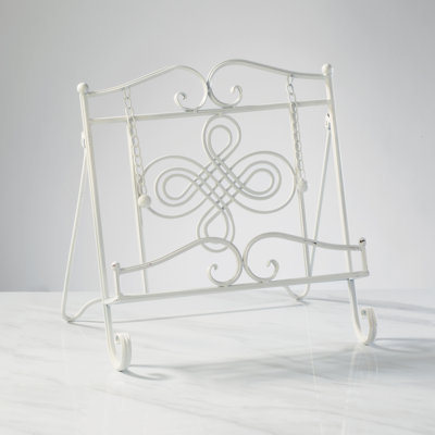 Swirl Design Metal Cookbook Stand