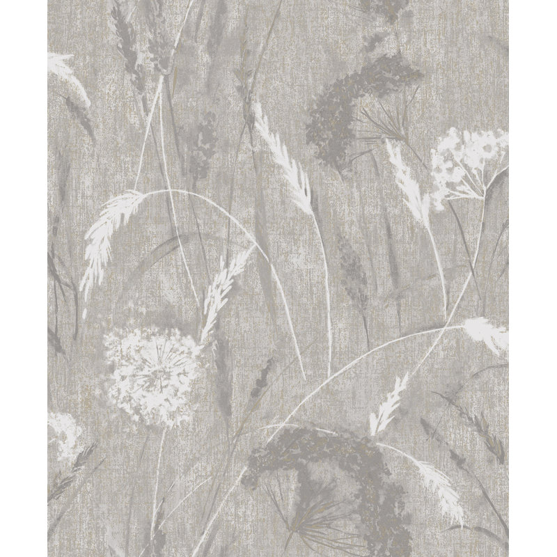 Rouleau de papier peint texturé L 33 pi x l 20,8 po Chadlee, gris