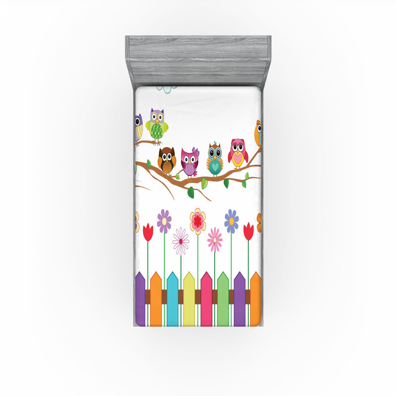 Multicolore Ambesonne Owls, Drap-housse simple très long