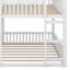 Lit superposé avec glissade et échelle intégrée, structure de lit superposé au sol en bois avec support de lattes robustes-912795804