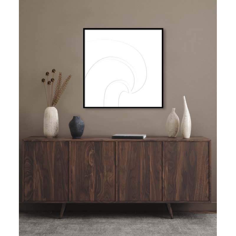 Water Wave - Floater Frame Print on Plastic / Acrylic, 74cm H x 74cm W x 10cm D, Black