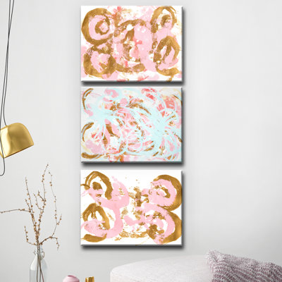 'Dance I-III' - 3 Piece Wrapped Canvas Print Set on Canvas