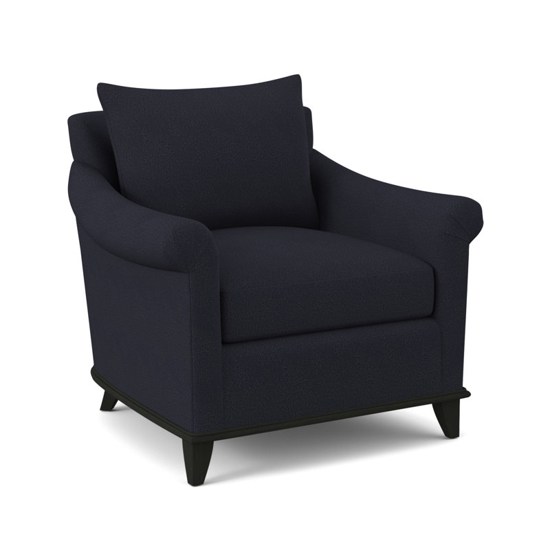 Drake Upholstered Armchair, Espresso, Venice Navy