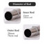  2.5cm Diameter Adjustable Tension Curtain Pole with Brass Fittings (Set of 2)-1767099396-1767099405
