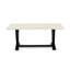 6 Piece Dining Room Table Set Contains a Rectangle Kitchen Table with V-Legs and 4 Black Linen Fabric Parson Chairs with a Bench, Wire brushed Black-290442641-290442670-290442671