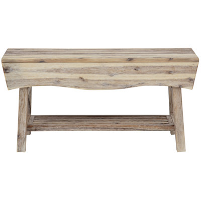 Solid Hardwood Bench With Storage Shelf And 4 Panels