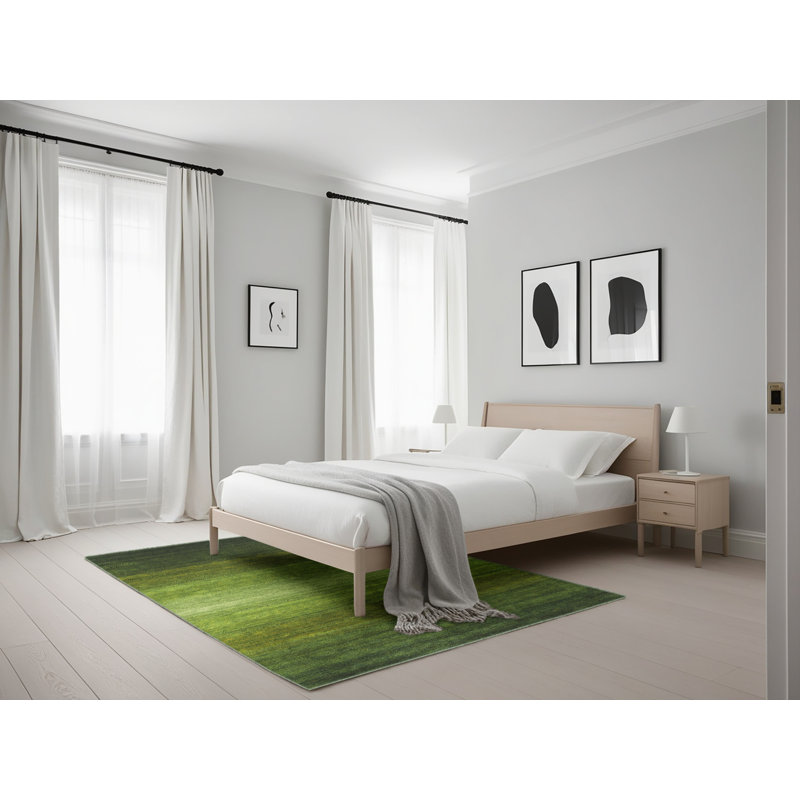 Tapis de la surface verte de mer contemporaine, Rectangle 5 pi x 7 pi