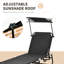 Chaises longues pliantes pour piscine, chaises de bronzage d'extérieur avec abat-jour, dossier inclinable, structure en acier et poche latérale pour la plage, la cour, le patio, le noir-1969282914