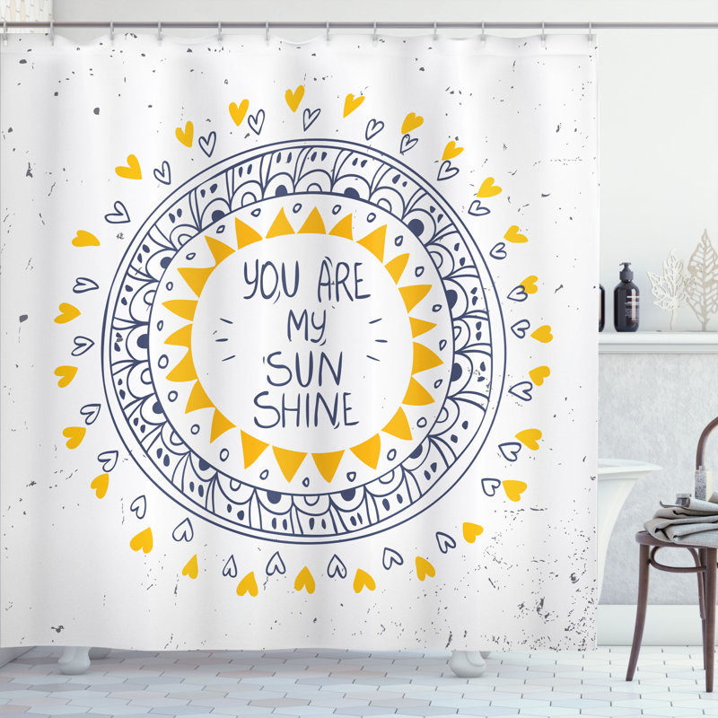 Aztec Circle Quotes Decor Single Shower Curtain, 69" H x 70" W