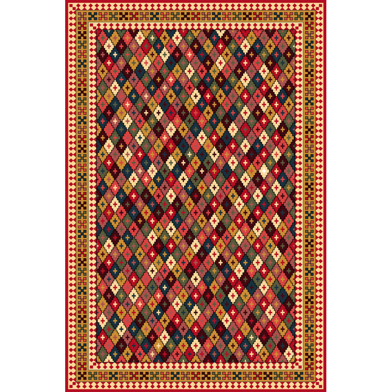 Tapis multicolore multicolore, Rectangle 4 pi 11,06 po x 7 pi 6,55 po