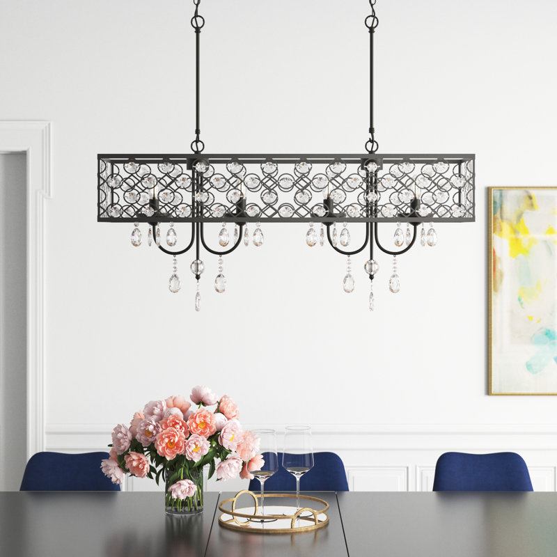 Jolie 4 - Light 36.6"W Dimmable Kitchen Island Square / Rectangle Chandelier
