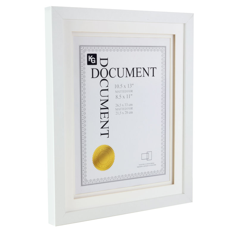 Kiera Grace Morgan Document Frame, Wooden Ashanti Double-Matted Picture Frame for an 8.5" x 11" Document, Ideal for Wall Hanging and Showcasing Your Achievements, Black