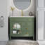 Lavabo de salle de bain 35,6 po Mid-Century avec verre à motif et bande lumineuse à capteur de mouvement-1924826020
