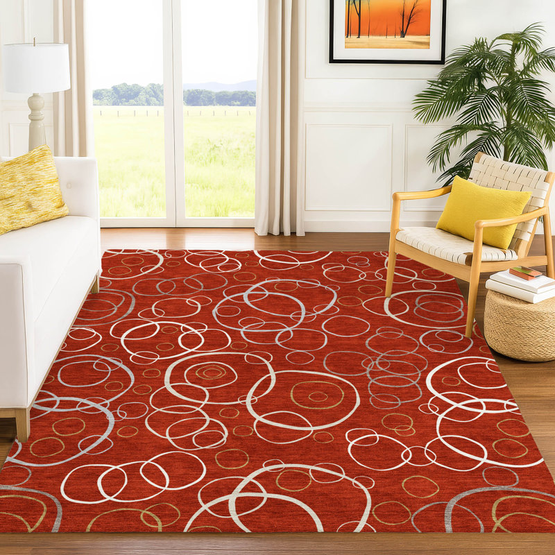 Tapis géométrique intérieur / extérieur lavable à la machine Kugler ACN2408, Rectangle 2 pi 6 po x 3 pi 10 po