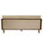 Elara Mid-Century Modern Rubberwood Loveseat Sofa with PE Rattan Armrests-1497466077