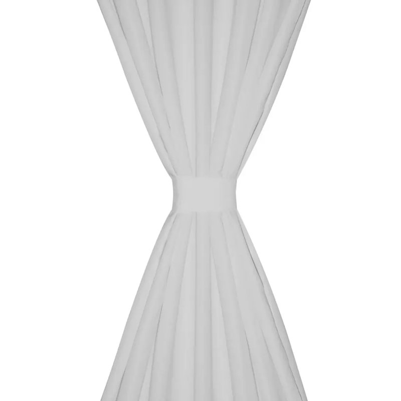 Bachar Semi Sheer Curtain Pair, 140cm Width x 245cm Drop, White