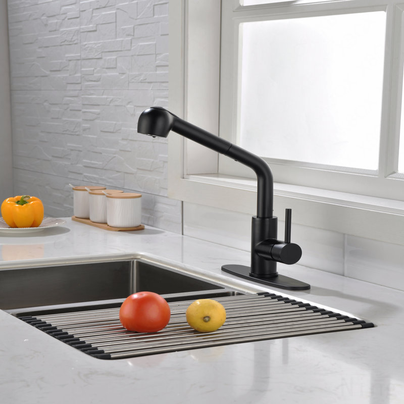 Robinet de cuisine à poignée simple avec douchette extractible