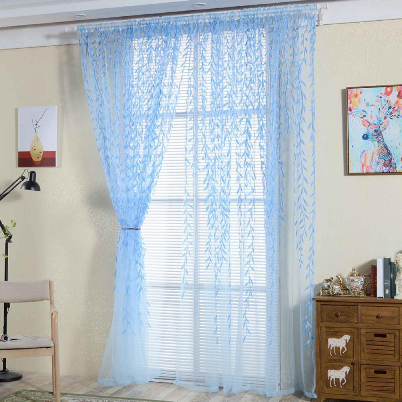 Altino Semi Sheer Curtain Single Panel, 39" W x 78" L, Blue