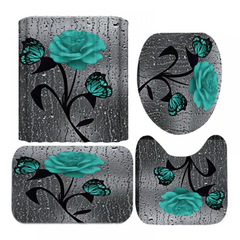 Ensemble de 4 tapis de bain Obanion, Vert
