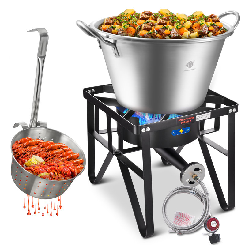 Arc 41qt Cast Iron Mexican Cazo Para Carnitas With 200,000 Btu Propane Stove,great For Carnitas, Braising, Seafood Boiling, Inoxidable Wok Comal Fry,for Outdoor Cooking