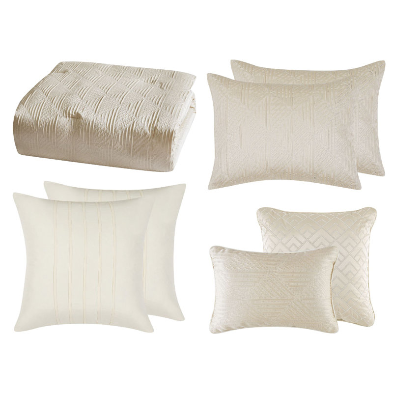 Ivory Queen 7-Piece Polyester Comforter Set