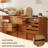 70.87"Simple brown solid wood dining sideboard for wall storage