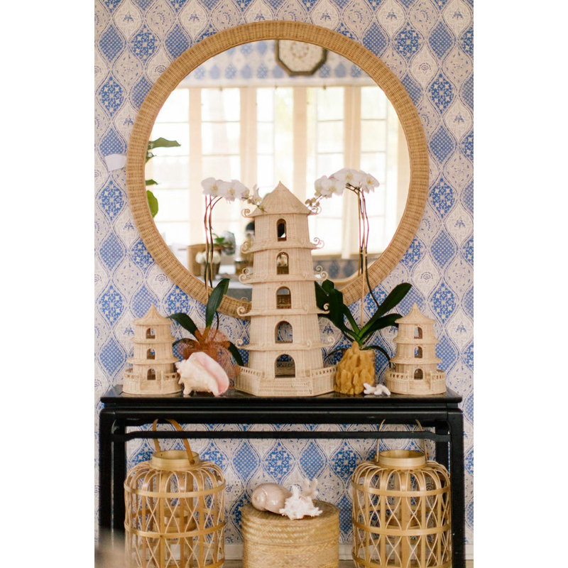 Amanda Lindroth Dunmore Round Wicker Mirror