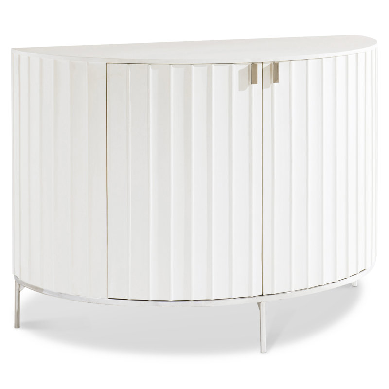 White Adobe Faux Stone Transitional Sideboard