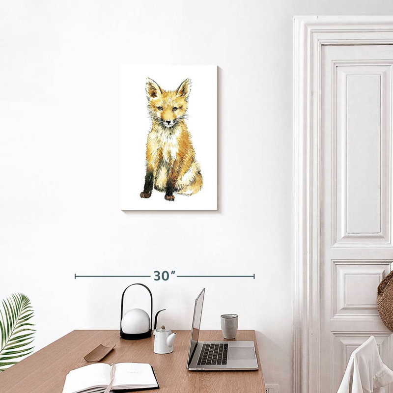 Portrait de bébé renard Brampt, H 24 po x l 16 po