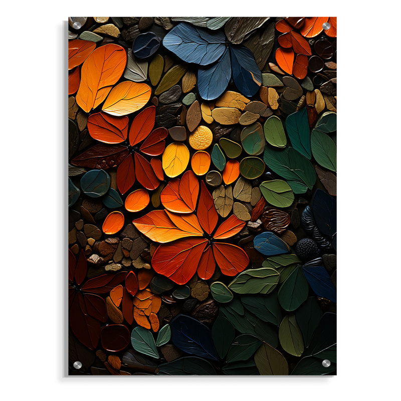 Art mural Hardedge, Earthy Euphony III - peinture à bord rigide pour salon, H 40 po x l 30 po