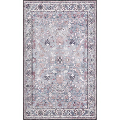 Zehorit Machine Washable Vintage Area Rug For Living Room, Hallway Runner, Entryway Rug