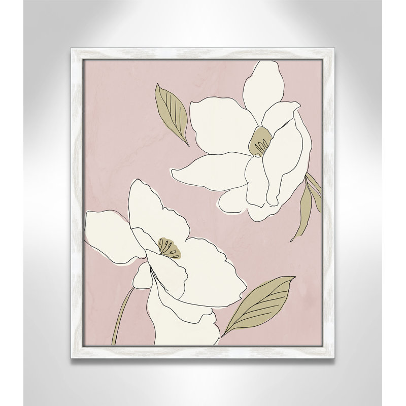 Oleander blanc - cadre photo, Blanc, H 19 po x l 16 po x P 0,75 po