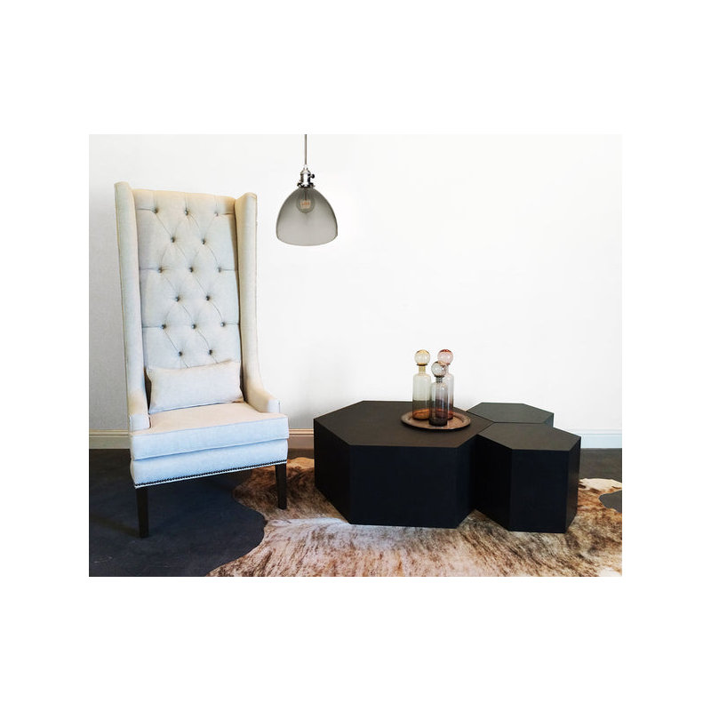 Coffee Table, Matte Black, 16" H x 40" L x 34.6" W