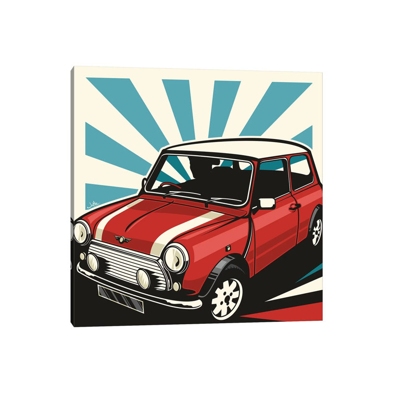 «Mini Cooper III» par James Lee, reproduction d'art sur toile tendue, 12'' H x 12'' W x 0.75'' D