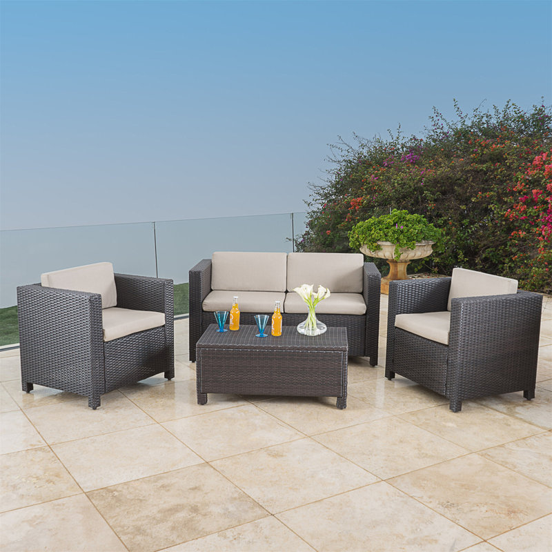 Puerta 4Pc Set, Beige, Dark Brown