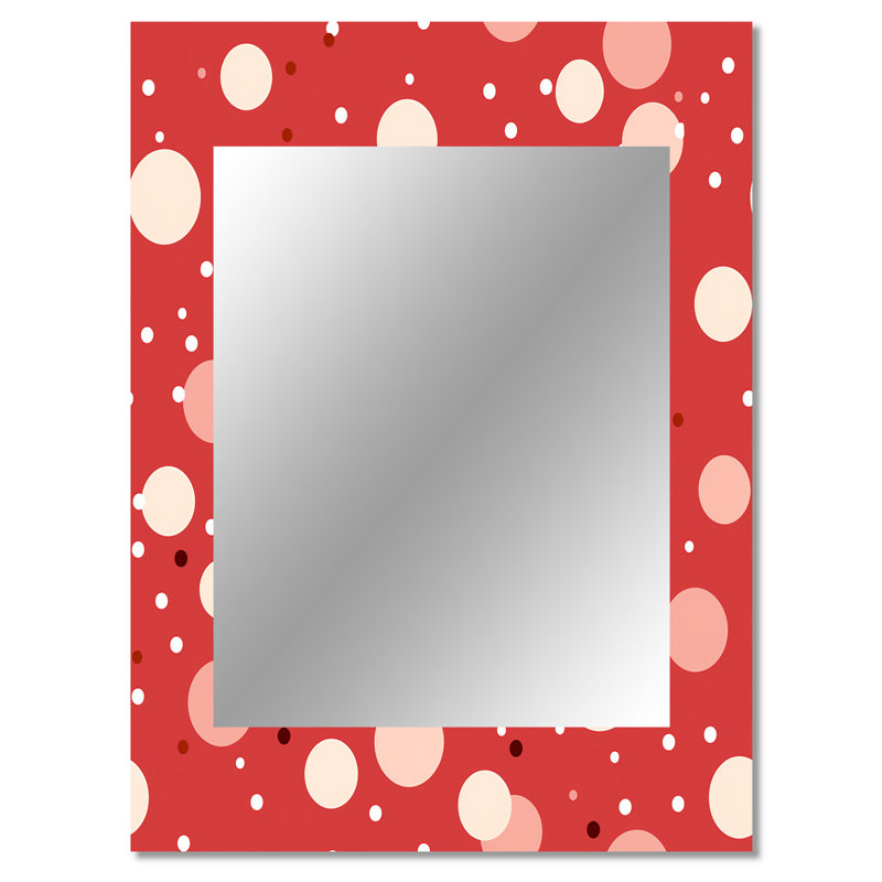 Elkport Playful Polka Dots - miroir à pois, miroir mural moderne unique, impression d'art en métal, 40 po x 30 po