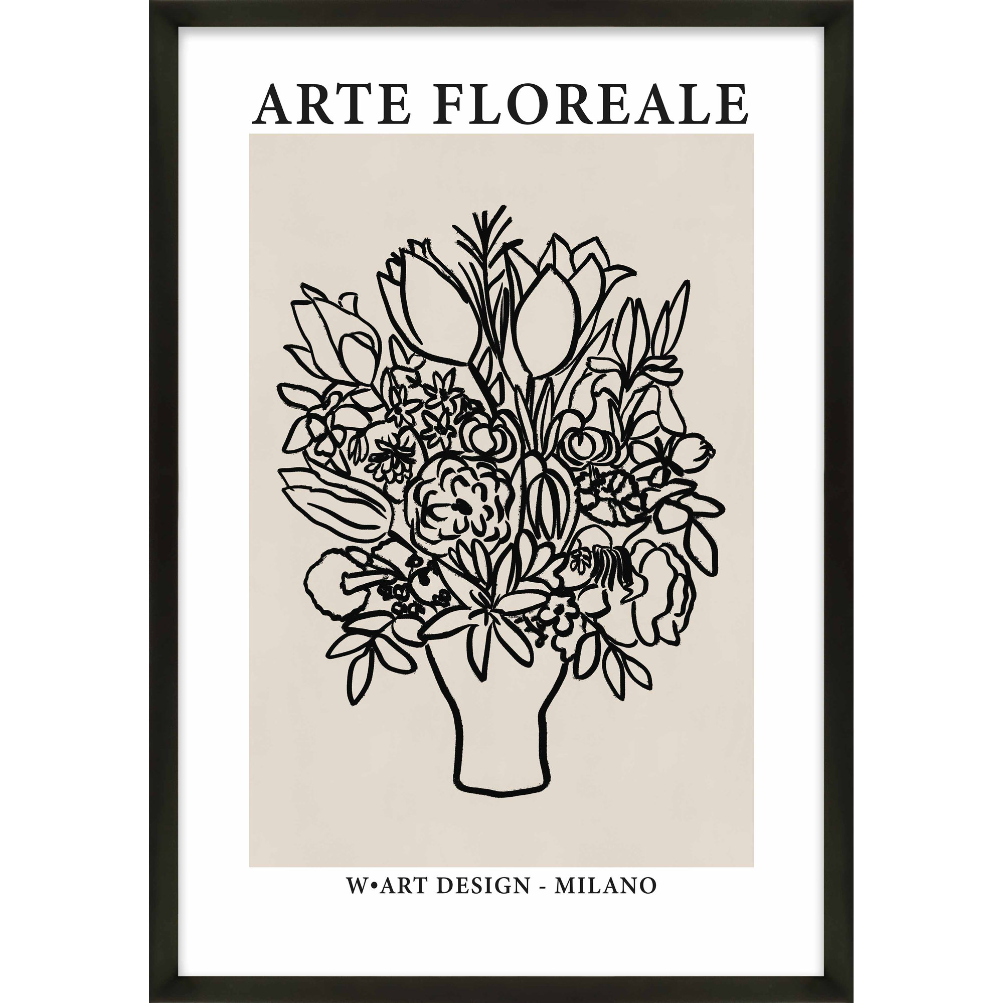Arte Floreale 1 by Romina Gadler, Black Paper Framed, 50" H x 35" W