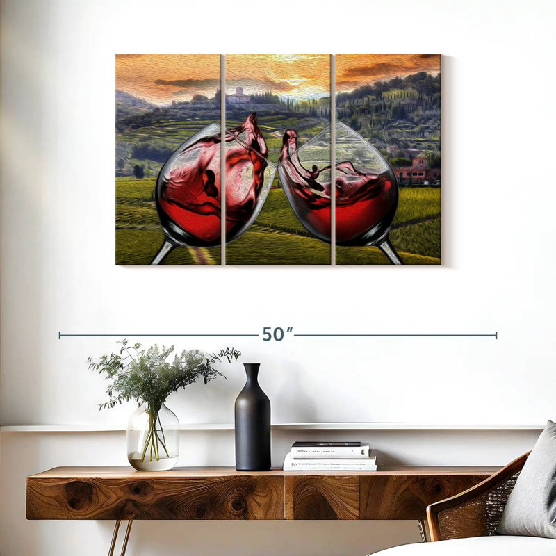 Yarlin Red Wine, 24" H x 38" W